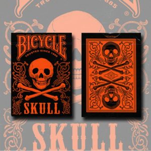 bicycle skull deck metallic orange