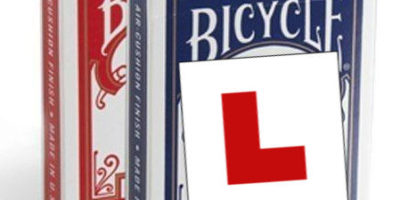 new to card magic - bicycle cards l-plates
