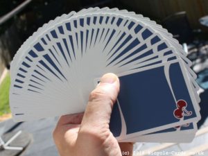 cherry casino playing cards - blue - review - fan back